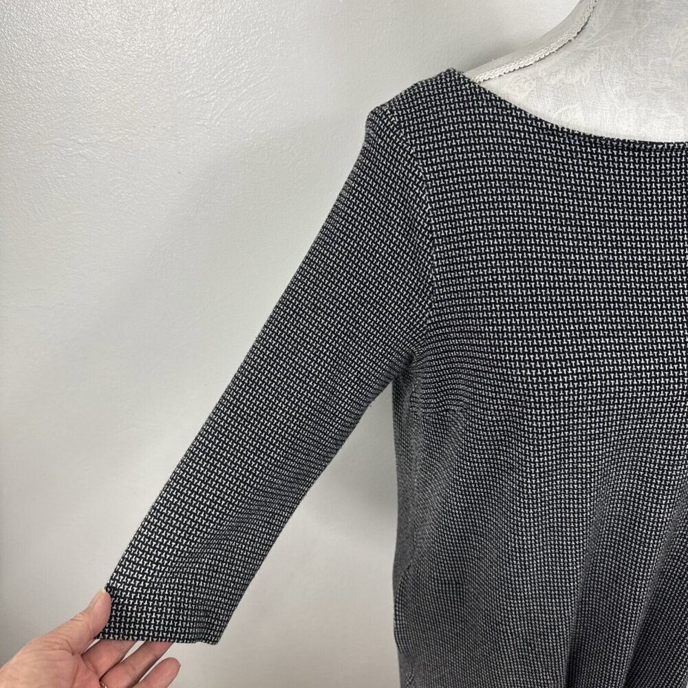 J. Jill Ponte Stretch Knit Sheath Dress Women's M B&W Pockets 3/4 Sleeve - Picture 6 of 12